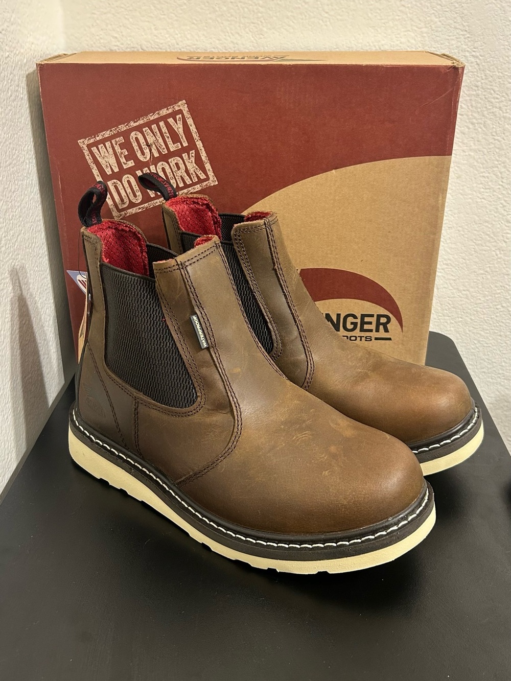 Avenger Work Boots A7510 Wedge Romeo Soft Toe Brown Men’s 9W